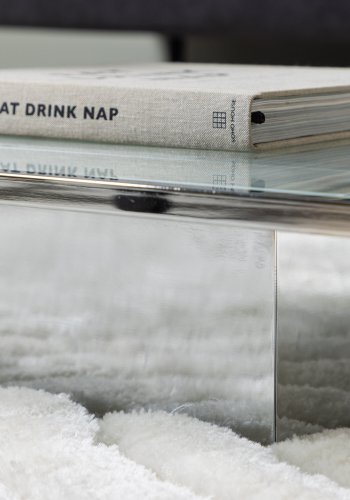 VENTURE DESIGN Maglehem Sofabord Maglehem Sofabord - Slv Krom / Klart glass