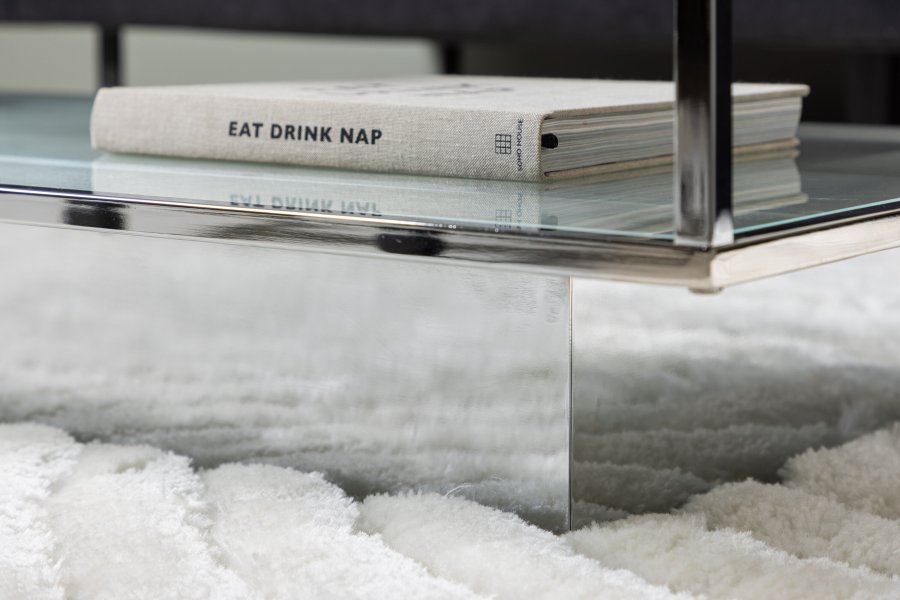 VENTURE DESIGN Maglehem Sofabord Maglehem Sofabord - Slv Krom / Klart glass