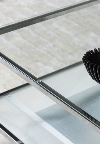 VENTURE DESIGN Maglehem Sofabord Maglehem Sofabord - Slv Krom / Klart glass