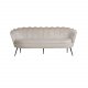 VENTURE DESIGN Calais 3-sits Soffa - Beige Velour och Svart Metall