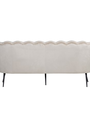 VENTURE DESIGN Calais 3-sits Soffa - Beige Velour och Svart Metall