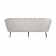 VENTURE DESIGN Calais 3-sits Soffa - Beige Velour och Svart Metall
