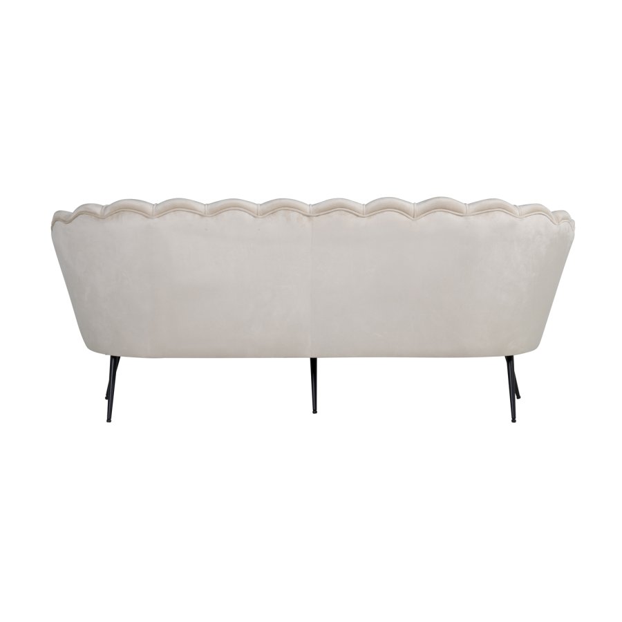 VENTURE DESIGN Calais 3-sits Soffa - Beige Velour och Svart Metall