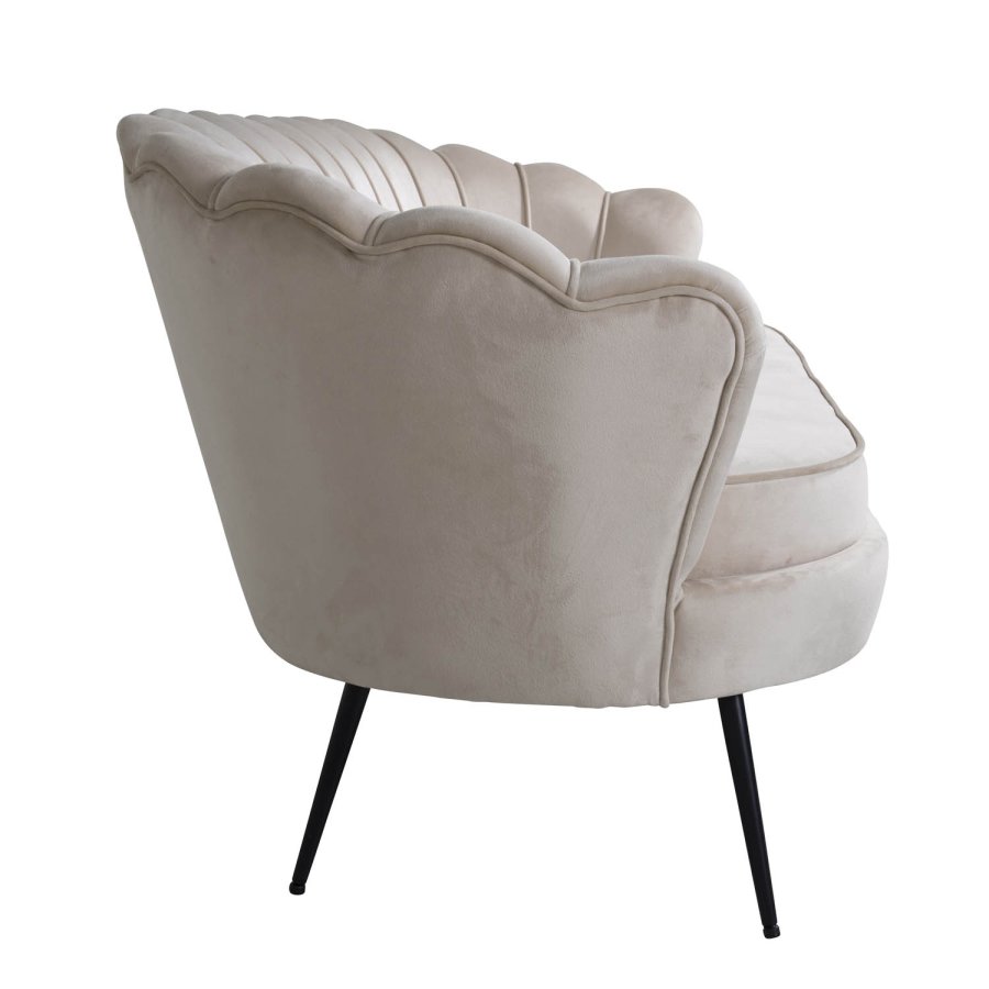 VENTURE DESIGN Calais 3-sits Soffa - Beige Velour och Svart Metall
