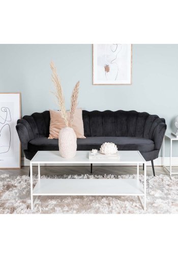 VENTURE DESIGN Calais 3-seters sofa - sort velour og sort metall