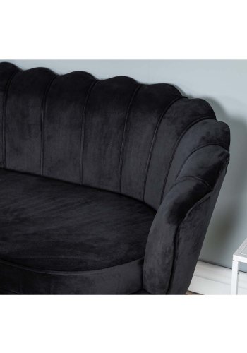 VENTURE DESIGN Calais 3-seters sofa - sort velour og sort metall