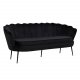VENTURE DESIGN Calais 3-seters sofa - sort velour og sort metall
