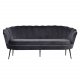 VENTURE DESIGN Calais 3-seters sofa - mrkegr velour og sort metall