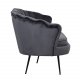 VENTURE DESIGN Calais 3-seters sofa - mrkegr velour og sort metall
