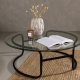 VENTURE DESIGN Lomma salongbord, rundt - klart glass og sort stl (110)