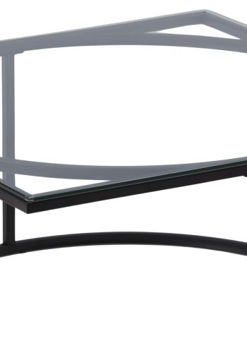 VENTURE DESIGN Skanör salongbord, firkantet - klart glass og svart stl (90x90)