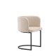 VENTURE DESIGN Simrishamn spisebordstol, m. armlen - beige TC-stoff og sort stl
