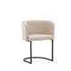 VENTURE DESIGN Simrishamn spisebordstol, m. armlen - beige TC-stoff og sort stl