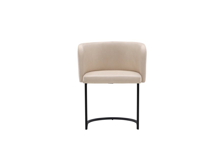 VENTURE DESIGN Simrishamn spisebordstol, m. armlen - beige TC-stoff og sort stl