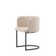VENTURE DESIGN Simrishamn spisebordstol, m. armlen - beige TC-stoff og sort stl