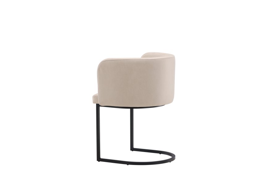 VENTURE DESIGN Simrishamn spisebordstol, m. armlen - beige TC-stoff og sort stl