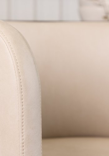 VENTURE DESIGN Simrishamn spisebordstol, m. armlen - beige TC-stoff og sort stl