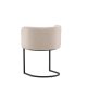 VENTURE DESIGN Simrishamn spisebordstol, m. armlen - beige TC-stoff og sort stl