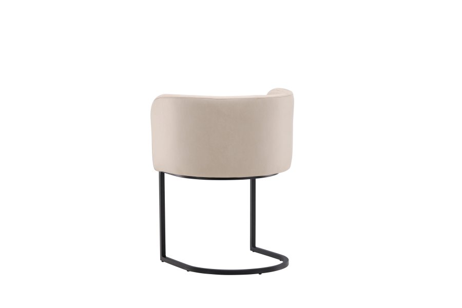 VENTURE DESIGN Simrishamn spisebordstol, m. armlen - beige TC-stoff og sort stl