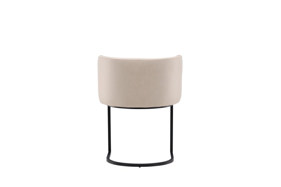 VENTURE DESIGN Simrishamn spisebordstol, m. armlen - beige TC-stoff og sort stl