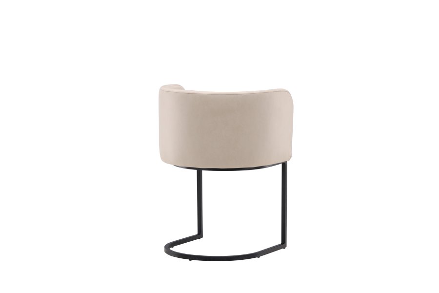 VENTURE DESIGN Simrishamn spisebordstol, m. armlen - beige TC-stoff og sort stl