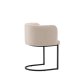 VENTURE DESIGN Simrishamn spisebordstol, m. armlen - beige TC-stoff og sort stl
