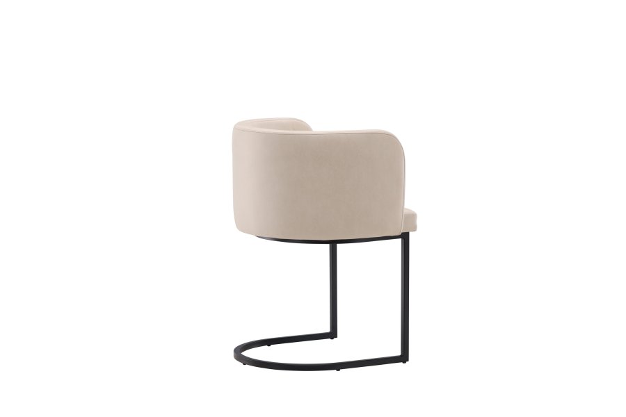 VENTURE DESIGN Simrishamn spisebordstol, m. armlen - beige TC-stoff og sort stl