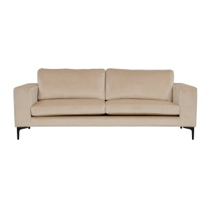 VENTURE DESIGN Bolero 3 pers. sofa - beige velour og sort metal