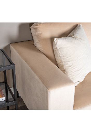 VENTURE DESIGN Bolero 3-seters sofa - beige velur og sort metall