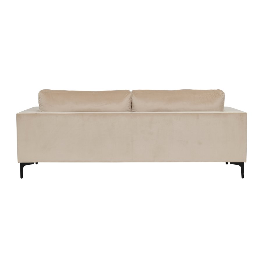 VENTURE DESIGN Bolero 3-seters sofa - beige velur og sort metall
