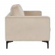 VENTURE DESIGN Bolero 3-seters sofa - beige velur og sort metall