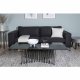 VENTURE DESIGN Bolero 3-seters sofa - svart polyester og sort metall