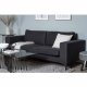 VENTURE DESIGN Bolero 3-seters sofa - svart polyester og sort metall