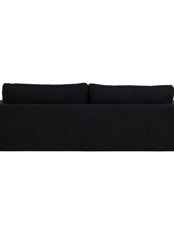 VENTURE DESIGN Bolero 3-seters sofa - svart polyester og sort metall