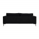VENTURE DESIGN Bolero 3-seters sofa - svart polyester og sort metall