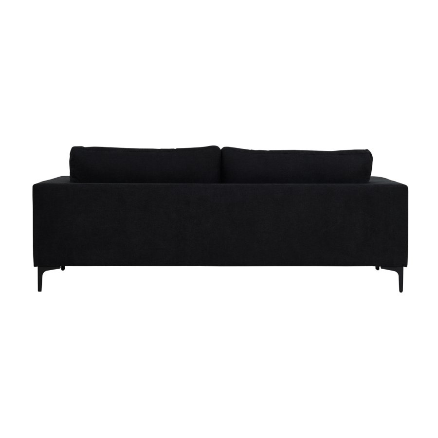 VENTURE DESIGN Bolero 3-seters sofa - svart polyester og sort metall