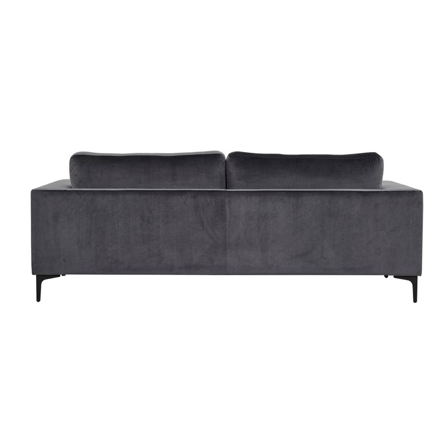 VENTURE DESIGN Bolero 3-seters sofa - mrkegr velur og sort metall