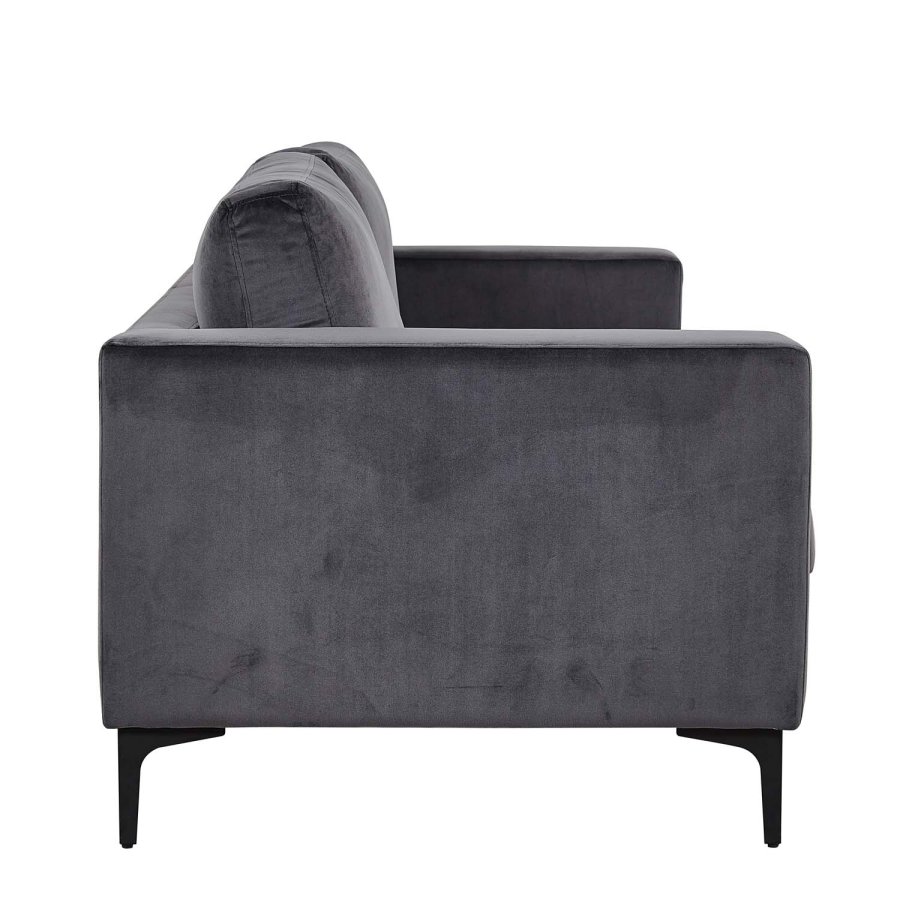 VENTURE DESIGN Bolero 3-seters sofa - mrkegr velur og sort metall