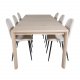 VENTURE DESIGN Skyve spisebord, m. 2 ekstra plater - hvitkalket eikefiner og eik (170x95)
