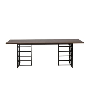 VENTURE DESIGN Ystad matbord, rektangulärt - mocka ekfanér och svart aluminium (220x100)