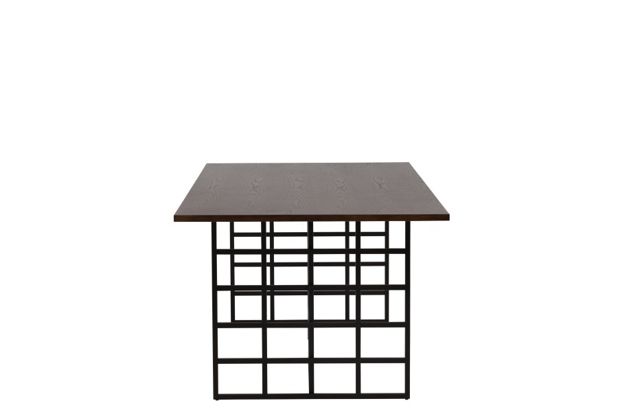 VENTURE DESIGN Ystad spisebord, rektangulrt - mokka eikefiner og sort aluminium (220x100)