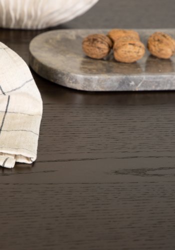 VENTURE DESIGN Ystad spisebord, rektangulrt - mokka eikefiner og sort aluminium (220x100)