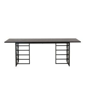 VENTURE DESIGN Ystad matbord, rektangulärt - svart ekfaner och svart aluminium (220x100)