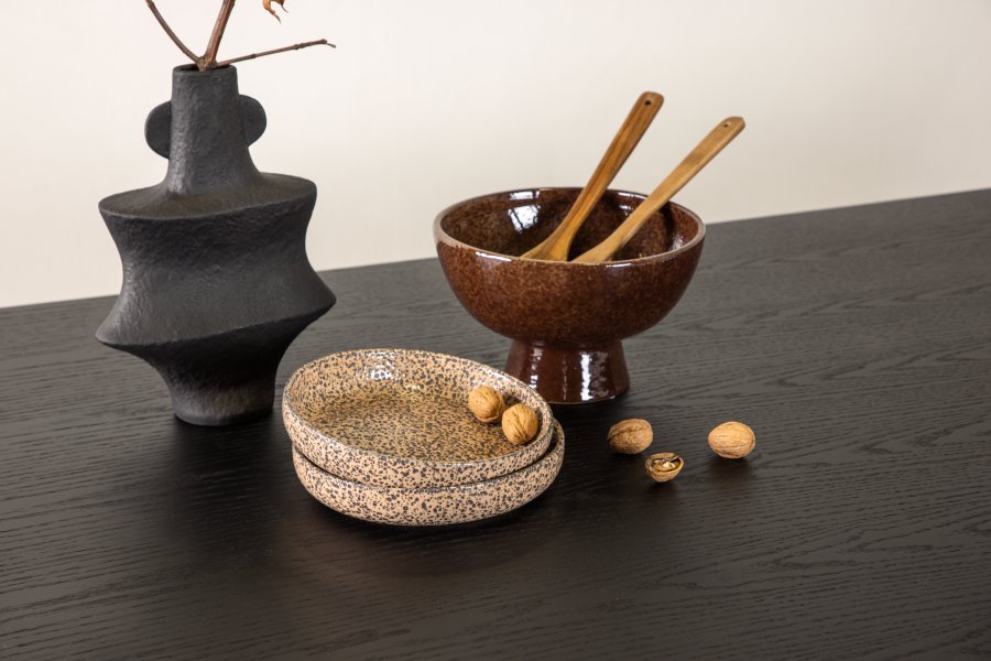 VENTURE DESIGN Ystad matbord, rektangulärt - svart ekfaner och svart aluminium (220x100)