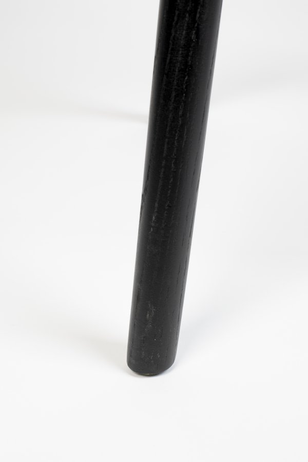 ZUIVER Albert Kuip barkrakk, med ryggsttte og fotsttte - svart polypropylen og svart ask (65cm)