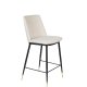 WHITE LABEL LIVING Lionel couter stol, med ryggsttte og fotsttte - beige stoff og stl