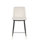 WHITE LABEL LIVING Lionel couter stol, med ryggsttte og fotsttte - beige stoff og stl