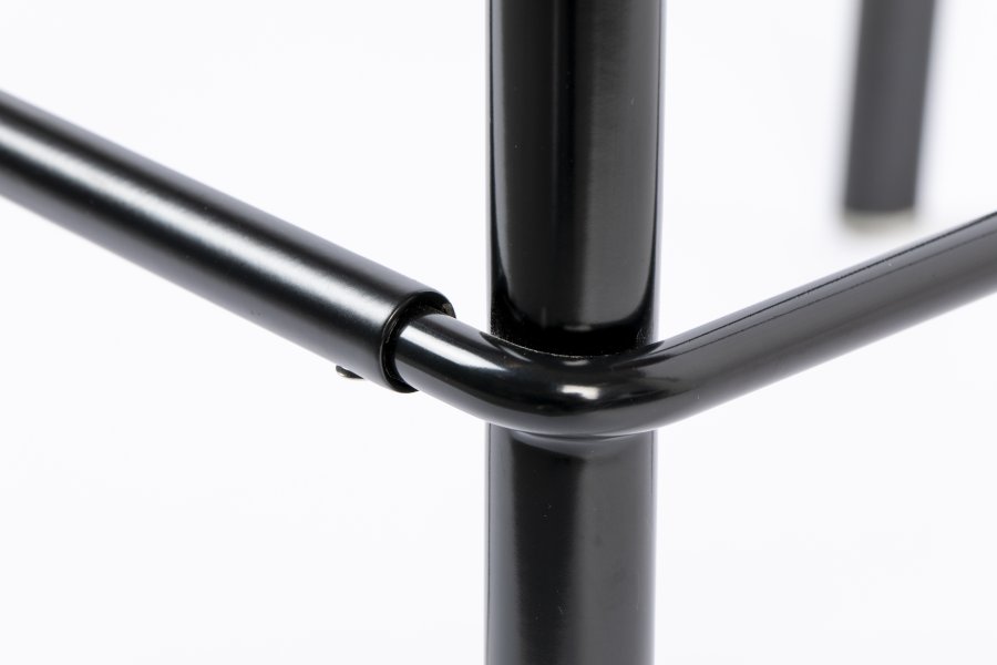 ZUIVER Spike barkrakk, med ryggsttte og fotsttte - naturlig rotting, rosa polyester og svart stl (64,5 cm)