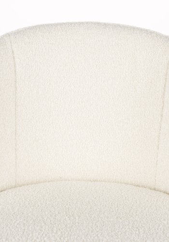 WHITE LABEL LIVING Joa barkrakk, med ryggsttte og fotsttte - hvit polyester og svart jern