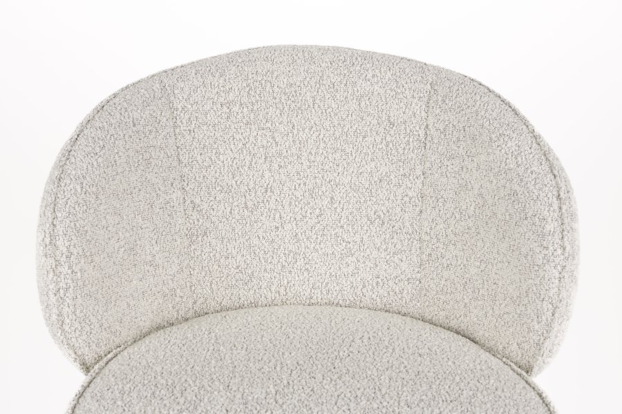 WHITE LABEL LIVING Joa barkrakk, med ryggsttte og fotsttte - beige polyester og svart jern